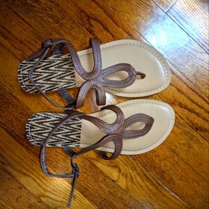Brown strappy sandals